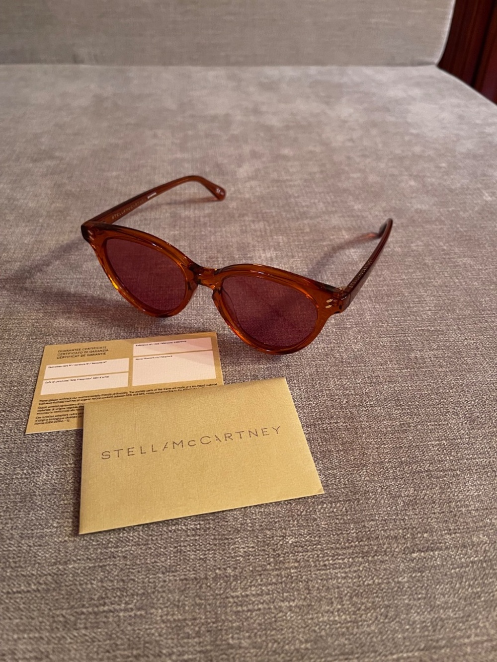 NEW Stella McCartney Sunglasses - Orange Tint - Round to Oval Cat Eye Design